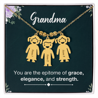 Personalized Engraved Kid Charm Necklace for Grandma - Mother's Day Gift - You are the Epitome og Grace
