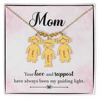 Personalized Engraved Kid Charm Necklace for Mom - Mother's Day Gift - Your Love and Support