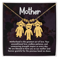 Personalized Engraved Kid Charm Necklace for Mother- Mother's Day Gift - Motherhood is the Greatest Act of Love