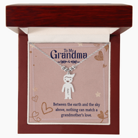 Personalized Engraved Kid Charm Necklace for Grandma - Mother's Day Gift - Between the Earth and the Sky Above