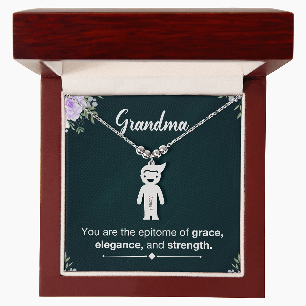 Personalized Engraved Kid Charm Necklace for Grandma - Mother's Day Gift - You are the Epitome og Grace