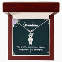 Personalized Engraved Kid Charm Necklace for Grandma - Mother's Day Gift - You are the Epitome og Grace