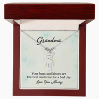 Personalized Engraved Kid Charm Necklace for Grandma - Mother's Day Gift - Your Hugs and Kisses