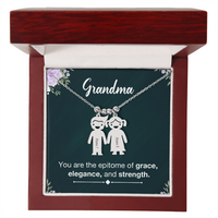Personalized Engraved Kid Charm Necklace for Grandma - Mother's Day Gift - You are the Epitome og Grace