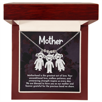 Personalized Engraved Kid Charm Necklace for Mother- Mother's Day Gift - Motherhood is the Greatest Act of Love