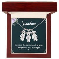 Personalized Engraved Kid Charm Necklace for Grandma - Mother's Day Gift - You are the Epitome og Grace