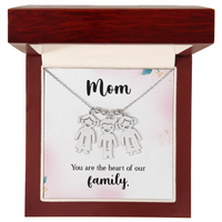 Personalized Engraved Kid Charm Necklace for Mom - Mother's Day Gift - You are the the Heart of our Family
