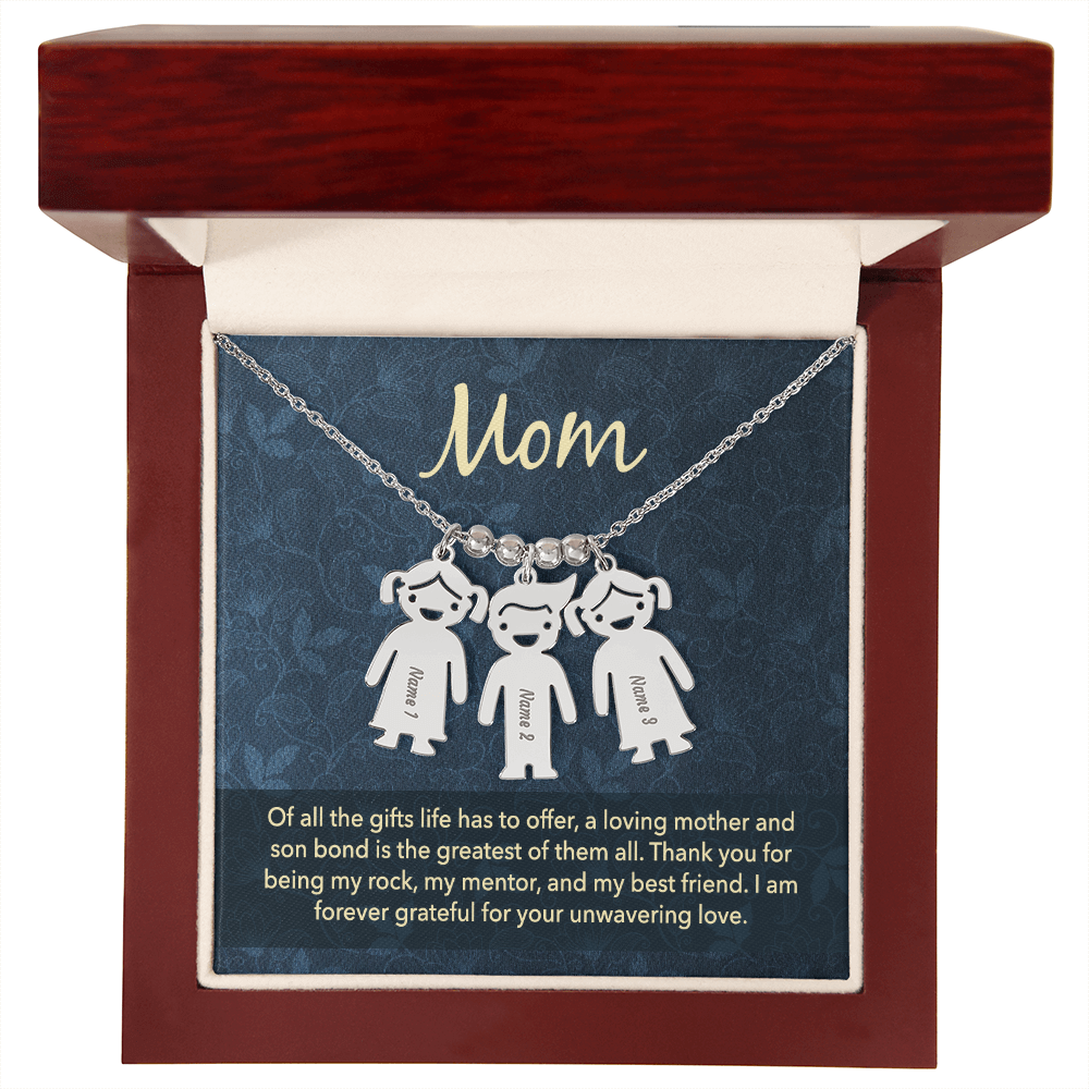Personalized Engraved Kid Charm Necklace for Mom - Mother's Day Gift - Of all the Gifts Life has to Offer
