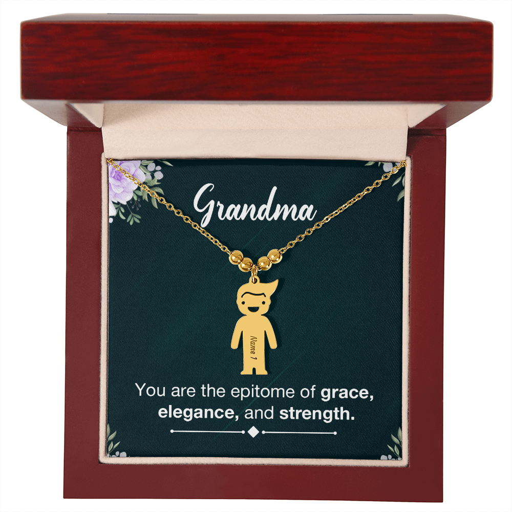 Personalized Engraved Kid Charm Necklace for Grandma - Mother's Day Gift - You are the Epitome og Grace