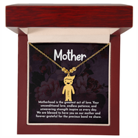 Personalized Engraved Kid Charm Necklace for Mother- Mother's Day Gift - Motherhood is the Greatest Act of Love