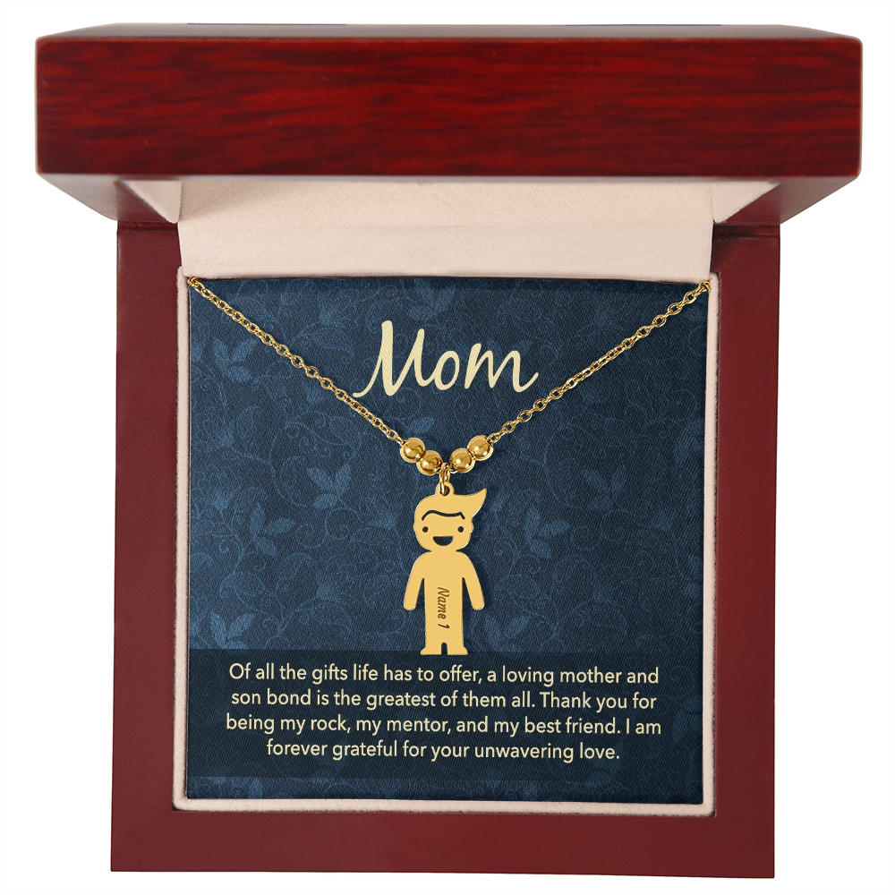 Personalized Engraved Kid Charm Necklace for Mom - Mother's Day Gift - Of all the Gifts Life has to Offer
