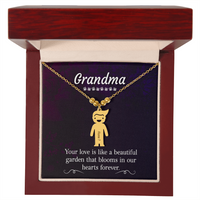 Personalized Engraved Kid Charm Necklace for Grandma - Mother's Day Gift - Your Love is Like a Beautiful Garden