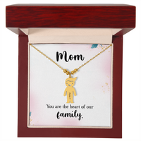 Personalized Engraved Kid Charm Necklace for Mom - Mother's Day Gift - You are the the Heart of our Family