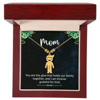 Personalized Engraved Kid Charm Necklace for Mom - Mother's Day Gift - You are the Glue that Holds our Family