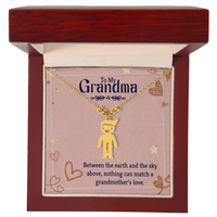 Personalized Engraved Kid Charm Necklace for Grandma - Mother's Day Gift - Between the Earth and the Sky Above