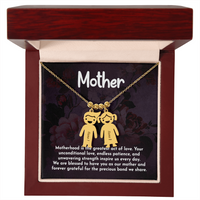 Personalized Engraved Kid Charm Necklace for Mother- Mother's Day Gift - Motherhood is the Greatest Act of Love