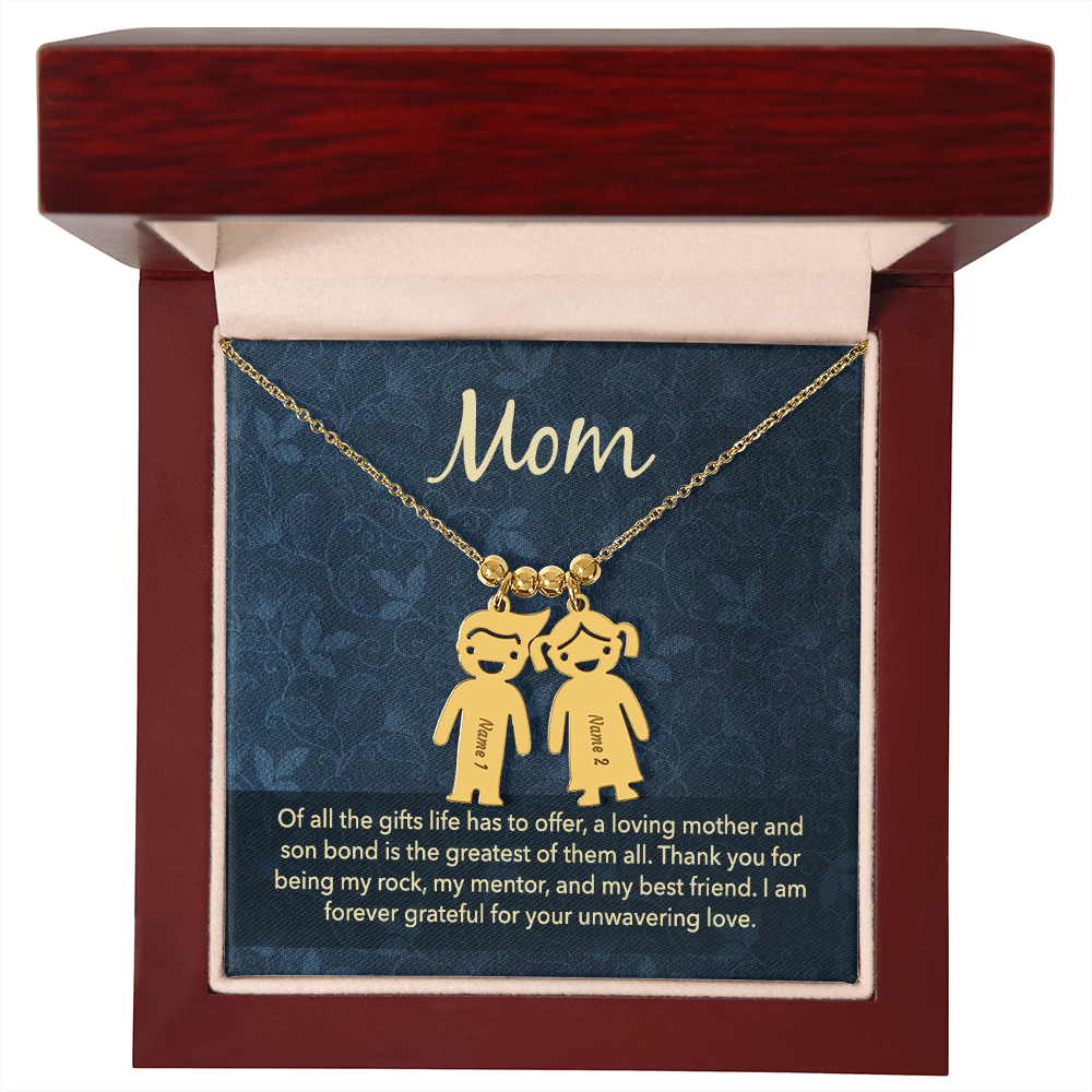 Personalized Engraved Kid Charm Necklace for Mom - Mother's Day Gift - Of all the Gifts Life has to Offer
