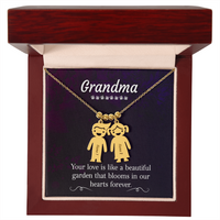 Personalized Engraved Kid Charm Necklace for Grandma - Mother's Day Gift - Your Love is Like a Beautiful Garden