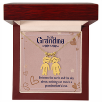 Personalized Engraved Kid Charm Necklace for Grandma - Mother's Day Gift - Between the Earth and the Sky Above