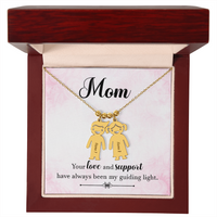 Personalized Engraved Kid Charm Necklace for Mom - Mother's Day Gift - Your Love and Support