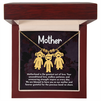 Personalized Engraved Kid Charm Necklace for Mother- Mother's Day Gift - Motherhood is the Greatest Act of Love