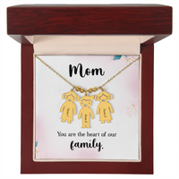 Personalized Engraved Kid Charm Necklace for Mom - Mother's Day Gift - You are the the Heart of our Family
