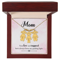 Personalized Engraved Kid Charm Necklace for Mom - Mother's Day Gift - Your Love and Support