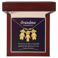 Personalized Engraved Kid Charm Necklace for Grandma - Mother's Day Gift - Your Love is Like a Beautiful Garden