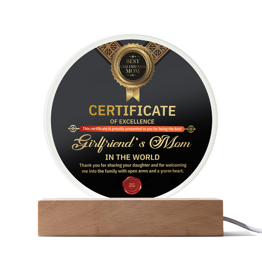 Acrylic Circle Plaque – Best Girlfriend's Mom Gift