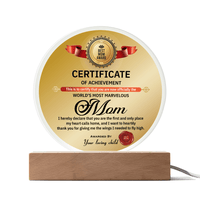 Acrylic Circle Plaque – World's Most Marvelous Mom Gift - TreasuredTale