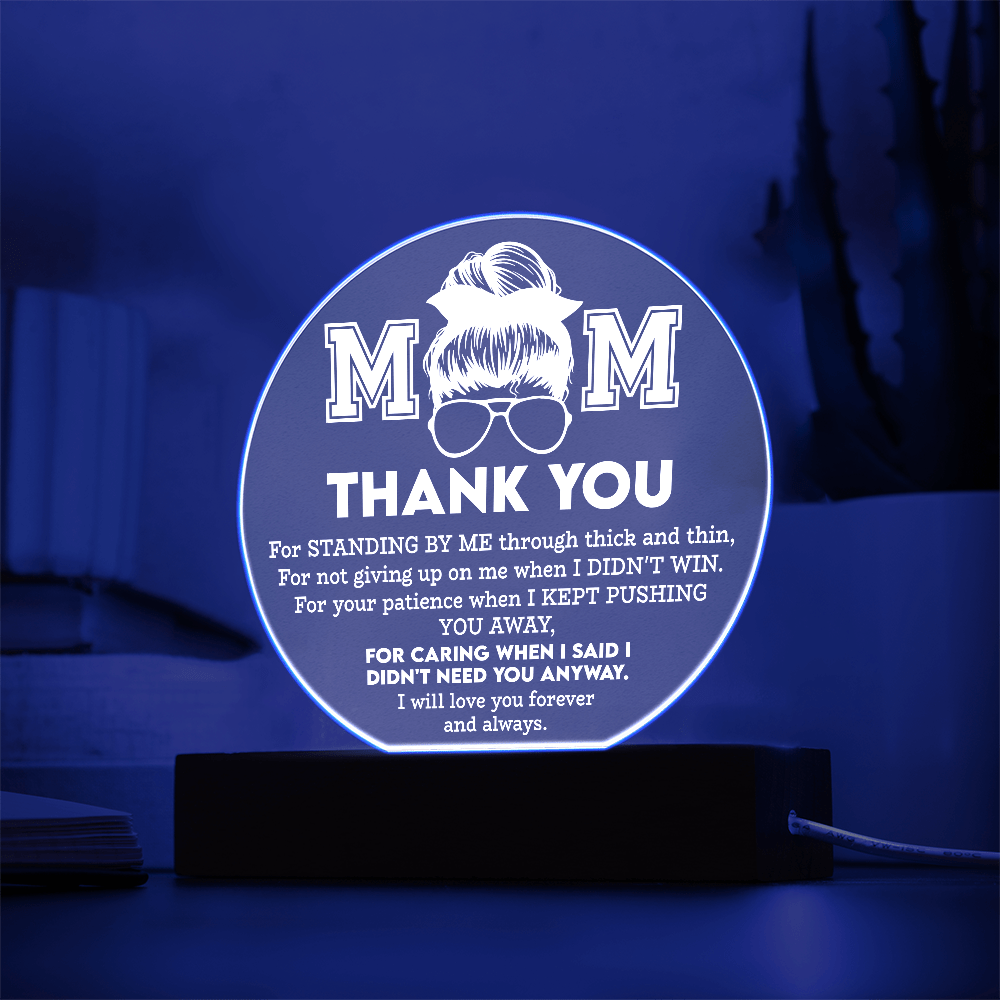 Acrylic Circle Plaque – Mom Gift of Patience and Love - TreasuredTale
