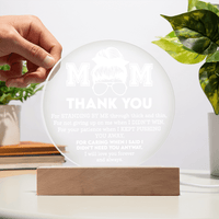Acrylic Circle Plaque – Mom Gift of Patience and Love - TreasuredTale