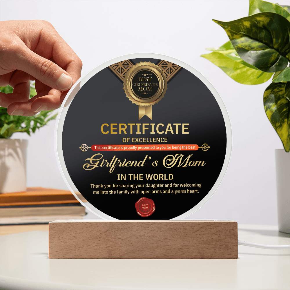 Acrylic Circle Plaque – Best Girlfriend's Mom Gift - TreasuredTale