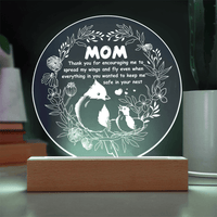 Acrylic Circle Plaque – Mom Gift to Spread Wings - TreasuredTale