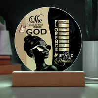 Acrylic Circle Plaque - She Who Kneels Before God