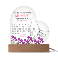 Personalized Acrylic Heart Plaque for Mummy - Mother's Day Gift – The Day You Became My Mummy