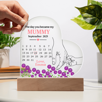 Personalized Acrylic Heart Plaque for Mummy - Mother's Day Gift – The Day You Became My Mummy