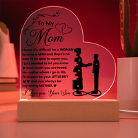 Acrylic Heart Plaque for Mom from Son - Mother's Day Gift