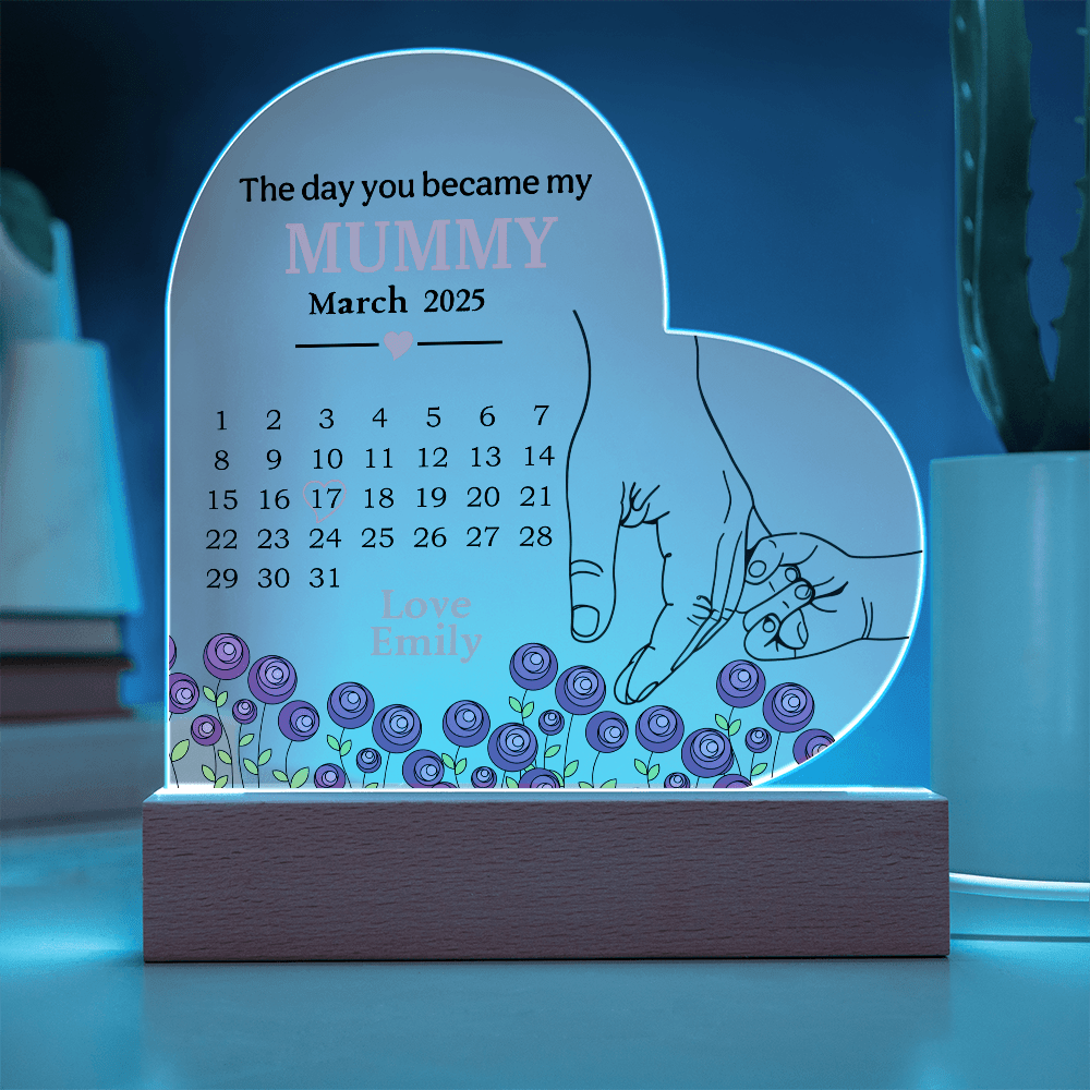 Acrylic Heart Plaque – The Day You Became My Mummy - TreasuredTale