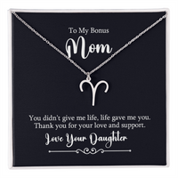 Zodiac Symbol Necklace for Stepmother / Bonus Mom from Daughter - Mother's Day Gift