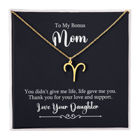 Zodiac Symbol Necklace for Stepmother / Bonus Mom from Daughter - Mother's Day Gift
