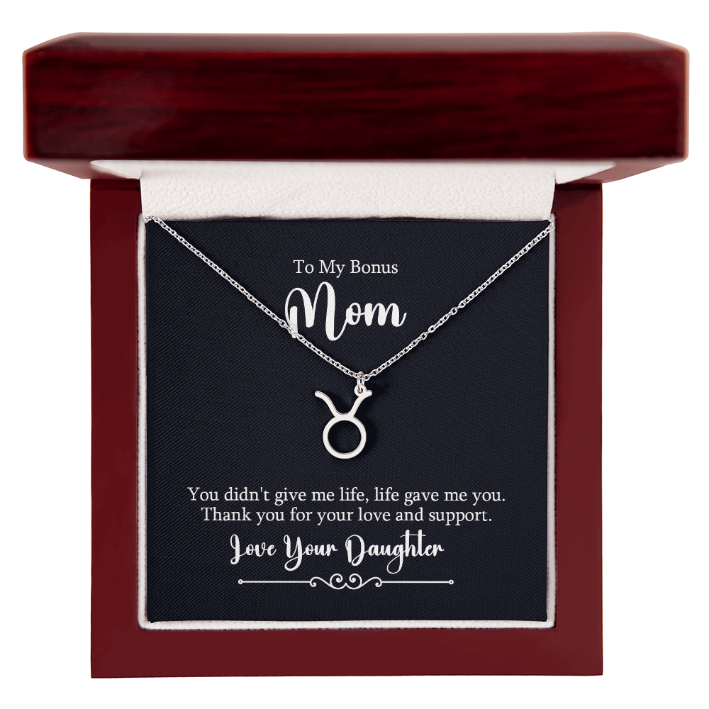 Zodiac Symbol Necklace for Stepmother / Bonus Mom from Daughter - Mother's Day Gift