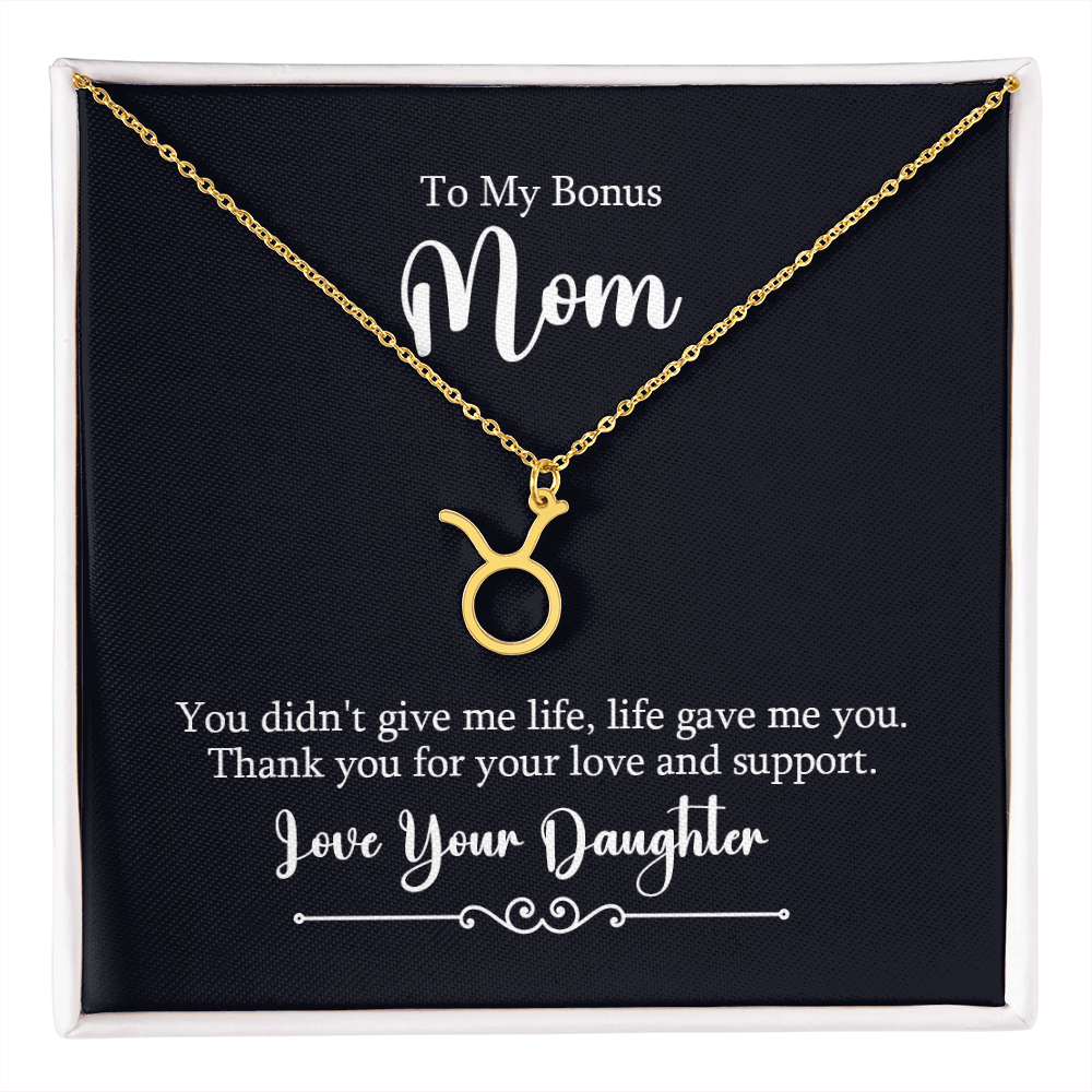 Zodiac Symbol Necklace for Stepmother / Bonus Mom from Daughter - Mother's Day Gift
