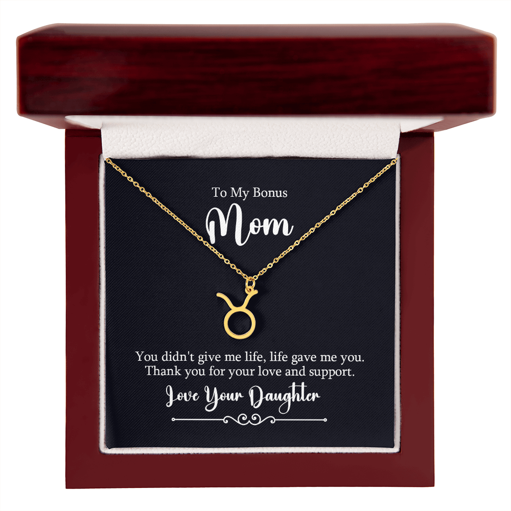 Zodiac Symbol Necklace for Stepmother / Bonus Mom from Daughter - Mother's Day Gift