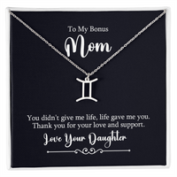 Zodiac Symbol Necklace for Stepmother / Bonus Mom from Daughter - Mother's Day Gift