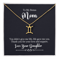 Zodiac Symbol Necklace for Stepmother / Bonus Mom from Daughter - Mother's Day Gift