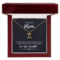 Zodiac Symbol Necklace for Stepmother / Bonus Mom from Daughter - Mother's Day Gift