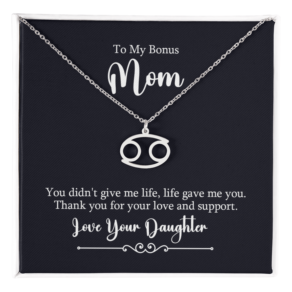 Zodiac Symbol Necklace for Stepmother / Bonus Mom from Daughter - Mother's Day Gift