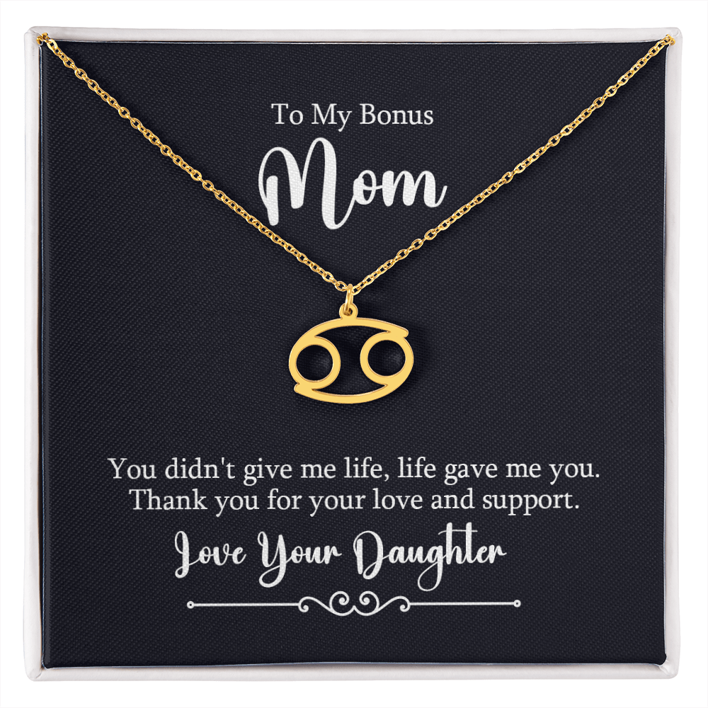 Zodiac Symbol Necklace for Stepmother / Bonus Mom from Daughter - Mother's Day Gift