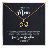 Zodiac Symbol Necklace for Stepmother / Bonus Mom from Daughter - Mother's Day Gift